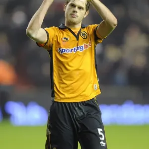 Wolverhampton Wanderers Richard Stearman: Celebrating a Historic Victory Against Liverpool in the Barclays Premier League Wolverhampton Wanderers Richard Stearman: Celebrating a Historic Victory Against Liverpool in the Barclays Premier League