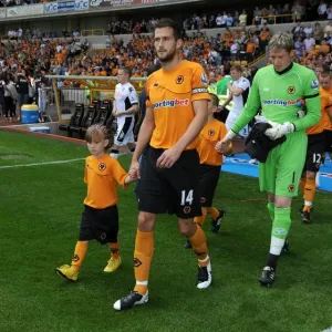 Wolverhampton Wanderers Print: Roger Johnson Leads the Team Out Wolverhampton Wanderers Print: Roger Johnson Leads the Team Out