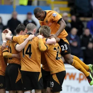 Wolverhampton Wanderers: Ronald Zubar and Matt Jarvis Celebrate Jarvis Goal Against Burnley (0-1)