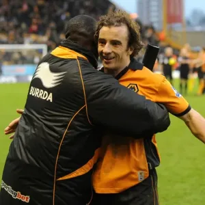 Wolverhampton Wanderers: Stephen Hunt and Terry Connor - Celebrating Victory Over Birmingham City