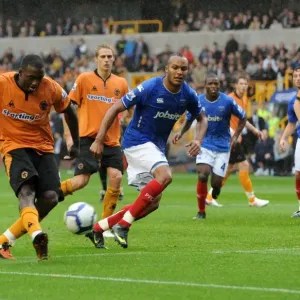 Wolverhampton Wanderers Sylvan Ebanks-Blake Sends Shot Over the Bar - Wolves vs Portsmouth, Premier League Soccer Wolverhampton Wanderers Sylvan Ebanks-Blake Sends Shot Over the Bar - Wolves vs Portsmouth, Premier League Soccer