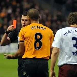Wolverhampton Wanderers vs. Aston Villa: Karl Henry's Red Card - Barclays Premier League Soccer: Michael Oliver Issues Red Card to Karl Henry (No Credits) Wolverhampton Wanderers vs. Aston Villa: Karl Henry's Red Card - Barclays Premier League Soccer: Michael Oliver Issues Red Card to Karl Henry (No Credits)