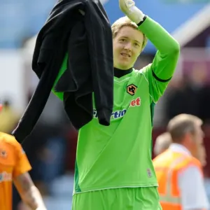 Wolverhampton Wanderers Wayne Hennessey Applauding Fans: A 0-0 Barclays Premier League Draw Against Aston Villa Wolverhampton Wanderers Wayne Hennessey Applauding Fans: A 0-0 Barclays Premier League Draw Against Aston Villa
