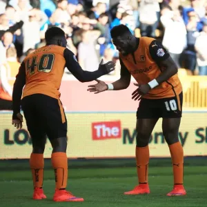Wolves Dicko and Sako Celebrate Double Strike: Molineux's Euphoria in Sky Bet Championship (Wolves v Leeds United)