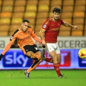 Wolves vs. Nottingham Forest: Jordan Graham and Eric Lichaj Clash in Sky Bet Championship Match at Molineux