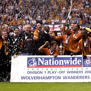 Wolves vs Sheffield United, Play Off Final, Squad Celebrate Victory
