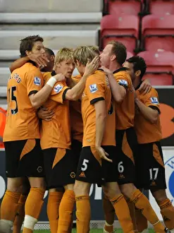 Wigan Athletic V Wolves Prints: Andrew Keogh's Stunner: Wolverhampton Wanderers Take Early Lead Against Wigan Athletic (BPL 2009)