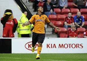 Walsall v Wolves Friendly Collection: Ashley Hemmings Scores the Opener for Wolverhampton Wanderers in Walsall Friendly