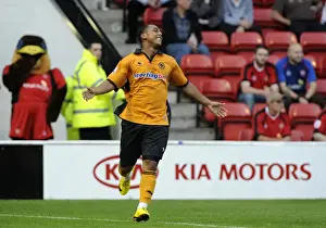 Framed Print : Ashley Hemmings Scores the Opener for Wolverhampton Wanderers in Walsall Friendly Framed Print : Ashley Hemmings Scores the Opener for Wolverhampton Wanderers in Walsall Friendly
