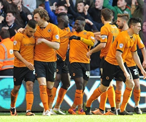 Football Full Length Prints: Bakary Sako Scores First Goal: Wolverhampton Wanderers Triumph in Sky Bet League One Against Port Vale (01-03-2014)