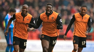 Sky Bet Championship - Nottingham Forest V Wolves - City Ground Prints: Bakary Sako Scores His Second Goal: Wolverhampton Wanderers vs
