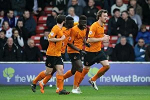 Images Dated 8th March 2014: Bakary Sako Scores Thrilling Third Goal for Wolverhampton Wanderers vs