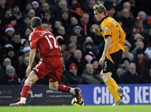 Images Dated 26th December 2009: Barclays Premier League Showdown: Liverpool vs. Wolverhampton Wanderers - Stearman's Defensive