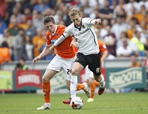 Sky Bet Championship - Blackpool V Wolves - Bloomfield Road Prints: Battle for the Ball: Lundstram vs