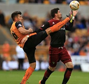 Images Dated 10th August 2014: Battling Forwards: Batth vs Lafferty in the Sky Bet Championship Clash at Molineux