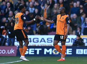 Football Full Length Prints: Benik Afobe Scores First Goal: Wolves Edge Past Watford 1-0 in Sky Bet Championship