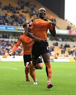 Images Dated 3rd October 2015: Benik Afobe Scores His Second: Wolves Double Strike vs Huddersfield in Sky Bet Championship