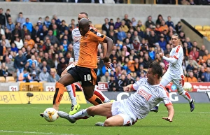Framed Print : Benik Afobe Scores His Second: Wolves Triumph Over Huddersfield (Sky Bet Championship) Framed Print : Benik Afobe Scores His Second: Wolves Triumph Over Huddersfield (Sky Bet Championship)