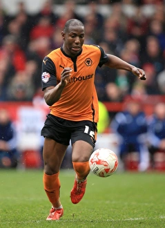 Football Full Length Prints: Benik Afobe Scores for Wolves Against Nottingham Forest in Sky Bet Championship Match at City Ground