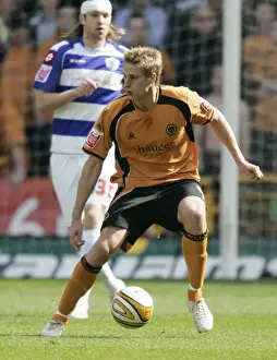 Championship Showdown: David Edwards Intense Moment at Molineux - Wolverhampton Wanderers vs. Queens Park Rangers (April 18, 2009)