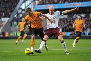 Images Dated 22nd January 2012: Clash of the Captains: David Edwards vs James Collins - Wolverhampton Wanderers vs Aston Villa