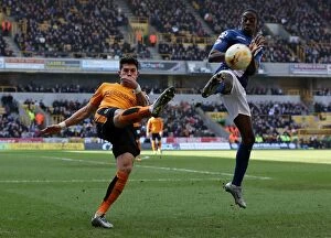 Images Dated 13th March 2016: Clash at Molineux: Batth vs. Donaldson in Intense Sky Bet Championship Face-off