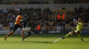 Sky Bet Championship Prints: Clash at Molineux: Wolves vs. Birmingham City - Donaldson's Shot Towards Glory