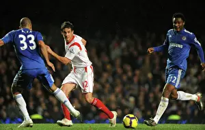 Wolves Prints: Clash at Stamford Bridge: Wolverhampton Wanderers Andrew Surman Stands Firm Against Chelsea's Alex and Mikel
