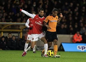 Images Dated 10th November 2010: Clash of Titans: Chamakh vs. Mancienne - Wolverhampton Wanderers vs