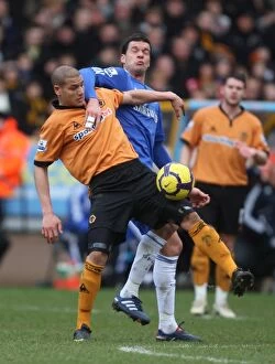 Images Dated 20th February 2010: A Clash of Titans: Darren Ward vs Michael Ballack - Wolverhampton Wanderers vs Chelsea
