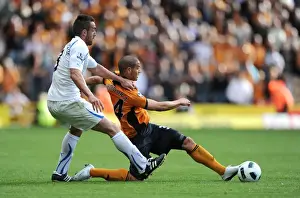 Framed Print : Clash of the Titans: Jose Enrique vs. Adlene Guedioura - Wolverhampton Wanderers vs. Newcastle United, Premier League Framed Print : Clash of the Titans: Jose Enrique vs. Adlene Guedioura - Wolverhampton Wanderers vs. Newcastle United, Premier League