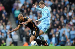 Manchester City V Wolves Prints: A Clash of Titans: Karl Henry vs. Edin Dzeko - Manchester City vs. Wolverhampton Wanderers