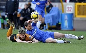 Wolves v Chelsea Collection: A Clash of Titans: Kevin Doyle vs Branislav Ivanovic - Wolverhampton Wanderers vs Chelsea