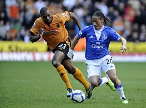 Wolves V Everton 27-03-10 Prints: Clash of the Titans: Pienaar vs