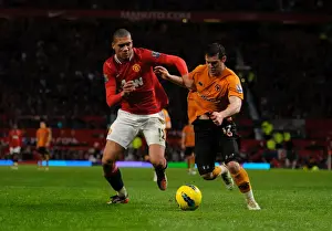Manchester United V Wolves Prints: Clash of Titans: Smalling vs. Jarvis in Manchester United vs. Wolverhampton Wanderers