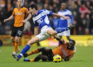 Framed Print : Clash of Titans: Sylvan Ebanks-Blake vs Scott Dann - Wolverhampton Wanderers vs Birmingham City, Barclays Premier League Framed Print : Clash of Titans: Sylvan Ebanks-Blake vs Scott Dann - Wolverhampton Wanderers vs Birmingham City, Barclays Premier League