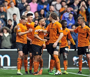 Football Full Length Prints: Dave Edwards Doubles Up: Wolves Triumph over Peterborough United in Sky Bet League One (April 5)