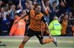 Sky Bet Championship - Wolves V Leeds United - Molineux Stadium Prints: David Edwards Scores the Game-winning Goal: Wolves 4- Leeds United (Sky Bet Championship)