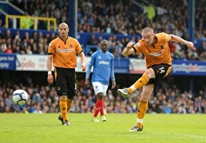 Portsmouth v Wolves Collection: David Jones Determined Strike: Portsmouth vs. Wolverhampton Wanderers, Barclays Premier League