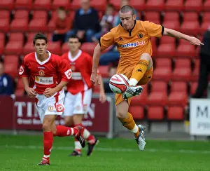 Season 2009-10 Prints: David Jones Leads Wolverhampton Wanderers in Pre-season Friendly Against Crewe Alexandra