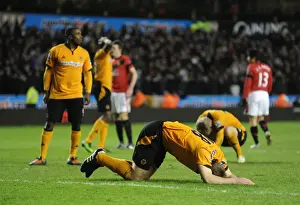 Framed Print : Disbelief on Sam Vokes Face: Close-Range Miss vs Manchester United (Wolverhampton Wanderers, 2010) Framed Print : Disbelief on Sam Vokes Face: Close-Range Miss vs Manchester United (Wolverhampton Wanderers, 2010)