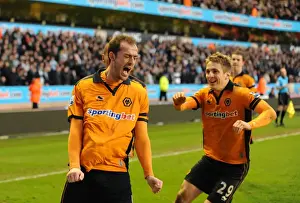Steven Fletcher Prints: Dramatic Equalizer: Steven Fletcher Rescues a 3-3 Draw for Wolverhampton Wanderers vs