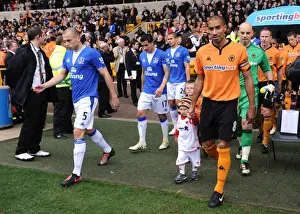 Wolves V Everton 27-03-10 Prints: Exciting Mascot Showdown: Wolverhampton Wanderers vs Everton - Barclays Premier League (27-03-10)