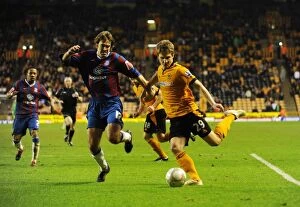 Wolves v Crystal Palace FA Cup Collection: FA Cup Fourth Round Showdown: A Battle Between Kevin Doyle and Matthew Lawrence