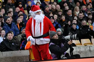 Framed Print : Father Christmas Shares Soccer Wisdom: Wolverhampton Wanderers vs Birmingham City (Premier League)