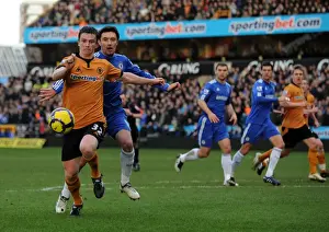 Framed Print : Foley vs. Zhirkov: A Premier League Showdown - Wolverhampton Wanderers vs. Chelsea