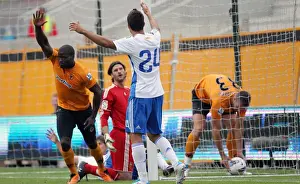 George Elokobi Scores the Opener for Wolverhampton Wanderers Against Real Zaragoza