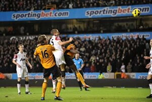 Images Dated 5th February 2011: George Elokobi's Equalizer: Wolverhampton Wanderers vs Manchester United in Premier League Action