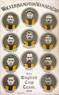 1887 - 30's Gallery: Hall of Fame, Jackery Jones, FA Cup Final, Wolves vs Newcastle United Team Sheet
