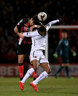 Sky Bet Championship - AFC Bournemouth V Wolves - Dean Court Prints: Intense Aerial Battle: Van La Parra vs